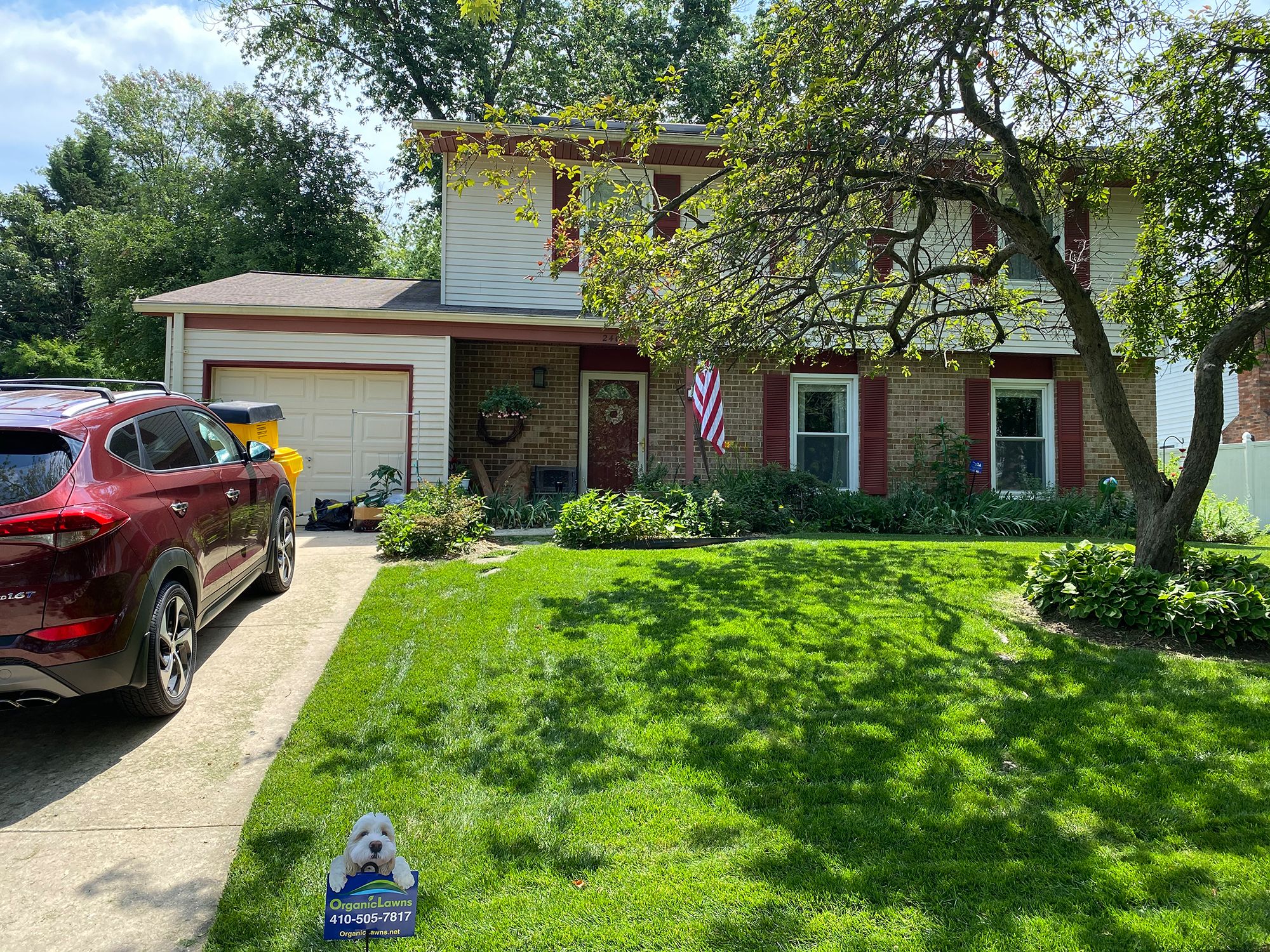small front yard serviced by organic lawns